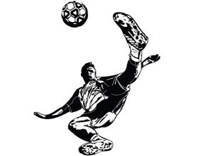 4063129102945 - Wandtattoo WALL-ART Fußball Kicker 02 Wandtattoos Gr B H T 90 cm x 101 cm x 01 cm - schwarz Wandtattoos Wandsticker selbstklebend entfernbar