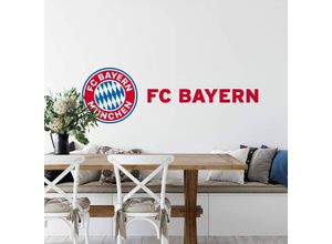 4063129103072 - Wandtattoo WALL-ART FCB München Logo + Schriftzug Wandtattoos Gr B H T 80 cm x 25 cm x 01 cm rot Wandtattoo Wandtattoos Fußball