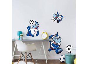 4063129103584 - Wandtattoo WALL-ART Fußball HSV Maskottchen Set Wandtattoos Gr B H T 100 cm x 65 cm x 01 cm - bunt (mehrfarbig) Wandtattoos Wandsticker selbstklebend entfernbar