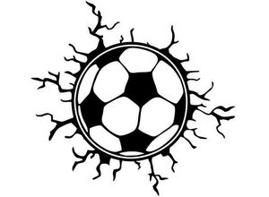 4063129103669 - Wandtattoo WALL-ART Wandaufkleber Fußball Risse Wandtattoos Gr B H T 50 cm x 48 cm x 01 cm bunt (mehrfarbig) Wandtattoo Wandtattoos Fußball