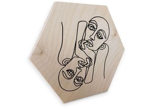 4063129105489 - Holzbild WALL-ART Linework Holzschild Boho Deko Bilder Gr B H T 75 cm x 09 cm x 65 cm 1 St weiß (birke) Bild Holzbild Holzbilder Bilder