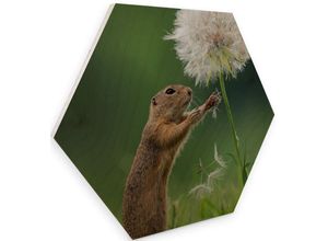 4063129106233 - Holzbild WALL-ART Eichhörnchen Blumen Bilder Gr B H T 55 cm x 09 cm x 47 cm 1 St bunt (mehrfarbig) Bild Holzbild Holzbilder Bilder