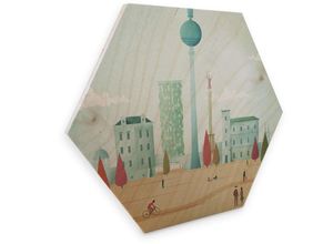 4063129106295 - Holzbild WALL-ART Geometrisches Retro Bilder Gr B H T 75 cm x 1 cm x 65 cm 1 St bunt (mehrfarbig) Holzbilder Vintage Holzschild