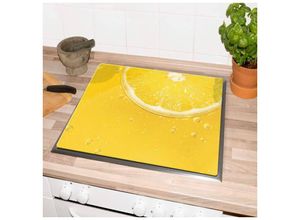 4063129107131 - K&l Wall Art - Hygienische Arbeitsplatte Küche Herdabdeckplatte Glasabdeckplatte Gelb (60x52cm) - Lemon Gelb