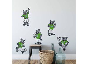 4063129107841 - Wandtattoo WALL-ART VfL Wolfsburg Wölfi Set Wandtattoos Gr B H T 90 cm x 60 cm x 01 cm bunt (mehrfarbig) Wandtattoo Wandtattoos Fußball