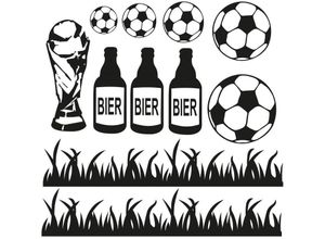 4063129108275 - Wandtattoo WALL-ART Fußball Fußballset Wandtattoos Gr B H T 50 cm x 50 cm x 01 cm schwarz Wandtattoo Wandtattoos Fußball