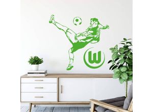 4063129108336 - Wandtattoo WALL-ART VfL Wolfsburg - Fußballspieler Wandtattoos Gr B H T 70 cm x 64 cm x 01 cm grün Wandtattoo Wandtattoos Fußball