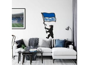 4063129109128 - Wandtattoo WALL-ART Berliner Bär + Hertha BSC Fahne Wandtattoos Gr B H T 70 cm x 124 cm x 01 cm bunt (mehrfarbig) Wandtattoos Wandsticker selbstklebend entfernbar