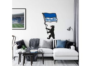 4063129109135 - Wandtattoo WALL-ART Berliner Bär + Hertha BSC Fahne Wandtattoos Gr B H T 80 cm x 142 cm x 01 cm bunt (mehrfarbig) Wandtattoos Wandsticker selbstklebend entfernbar