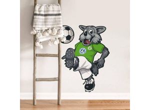 4063129109173 - Wandtattoo WALL-ART Fußball VfL Wolfsburg Wölfi Wandtattoos Gr B H T 60 cm x 75 cm x 01 cm bunt (mehrfarbig) Wandtattoo Wandtattoos Fußball