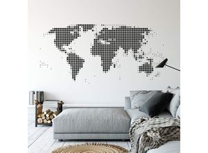 4063129112463 - Wandtattoo WALL-ART Punkte Weltkarte abstrakt Dots Wandtattoos Gr B H T 250 cm x 116 cm x 01 cm - schwarz Wandtattoos Geographie selbstklebend entfernbar