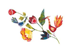 4063129112739 - Wandtattoo WALL-ART Märchenhaft Blumen und Vögel Wandtattoos Gr B H T 120 cm x 78 cm x 01 cm - bunt Wandtattoos Wandsticker selbstklebend entfernbar