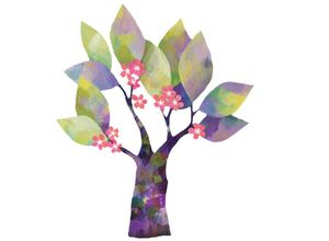 4063129112746 - Wandtattoo WALL-ART Märchenhaft Blumenbaum Wandtattoos Gr B H T 50 cm x 60 cm x 01 cm bunt Wandtattoo Wandtattoos Natur