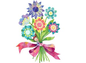 4063129112791 - Wandtattoo WALL-ART Märchenhaft Blumenstrauß Wandtattoos Gr B H T 21 cm x 30 cm x 01 cm bunt Wandtattoo Wandtattoos Natur