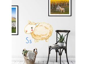 4063129114825 - Wandtattoo WALL-ART Schaf Tierwelt Buchstabe S Wandtattoos Gr B H T 140 cm x 109 cm x 01 cm bunt Wandtattoos Wandsticker selbstklebend entfernbar