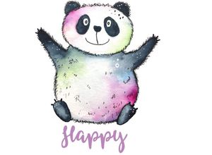 4063129116614 - Wandtattoo WALL-ART Lebensfreude Happy Panda Wandtattoos Gr B H T 90 cm x 110 cm x 01 cm - bunt Wandtattoos Sprüche selbstklebend entfernbar