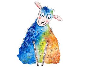 4063129116621 - Wandtattoo WALL-ART Lebensfreude - Happy Sheep Wandtattoos Gr B H T 21 cm x 30 cm x 01 cm bunt Wandtattoo Wandtattoos Tiere