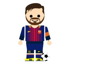 4063129119417 - Wandtattoo WALL-ART Spielfigur Fussball Messi Wandtattoos Gr B H T 80 cm x 139 cm x 01 cm bunt Wandtattoos Wandsticker selbstklebend entfernbar