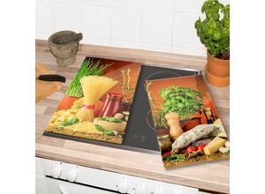 4063129120079 - K&l Wall Art - 2er Set Italienisch Kochen Herdabdeckplatte je 30x52cm Servierplatte