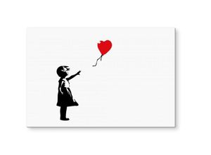 4063129120666 - Küchenrückwand WALL-ART Banksy Girl with the red ballon Spritzschutzwände Gr B H 80 cm x 60 cm bunt Küchendekoration Herd Waschbecken Wandschutz