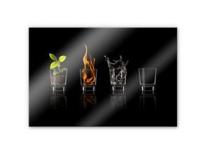 4063129120956 - Küchenrückwand WALL-ART Frutos Vargas Four Elements Spritzschutzwände Gr B H 60 cm x 40 cm bunt Küchendekoration Herd Waschbecken Wandschutz