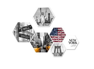 4063129121946 - Mehrteilige Bilder WALL-ART Typisch New York Collage Gr B H T 180 cm x 0 cm x 30 cm 6 St bunt (mehrfarbig) Mehrteilige Bilder Metallschild Collage