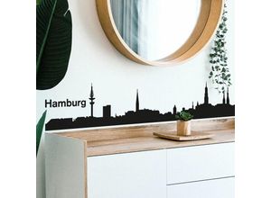 4063129124992 - K&l Wall Art - Wandtattoo Hamburg Skyline Wandaufkleber selbstklebend Stadt Silhouette 120cm