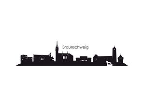 4063129125135 - Wandtattoo WALL-ART Stadt Skyline Braunschweig 100cm Wandtattoos Gr B H T 100 cm x 30 cm x 01 cm schwarz Wandtattoo Wandtattoos Geographie