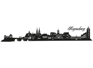 4063129125340 - Wandtattoo WALL-ART Bayern Skyline Regensburg 120cm Wandtattoos Gr B H T 120 cm x 30 cm x 01 cm schwarz Wandtattoos und Wandsticker