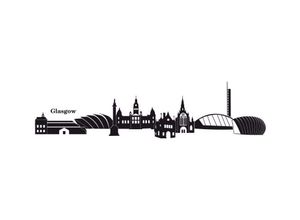 4063129125432 - Wandtattoo WALL-ART XXL Stadt Skyline Glasgow 120cm Wandtattoos Gr B H T 120 cm x 30 cm x 01 cm schwarz Wandtattoo Wandtattoos Geographie