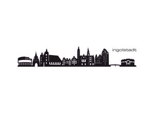 4063129125470 - Wandtattoo WALL-ART XXL Stadt Skyline IngolBayern 120cm Wandtattoos Gr B H T 120 cm x 30 cm x 01 cm schwarz Wandtattoo Wandtattoos Geographie