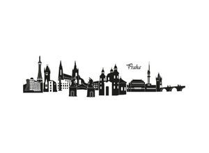 4063129125487 - Wandtattoo WALL-ART XXL Stadt Skyline Prag 120cm Wandtattoos Gr B H T 120 cm x 30 cm x 01 cm schwarz Wandtattoo Wandtattoos Geographie