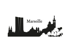 4063129125616 - Wandtattoo WALL-ART XXL Stadt Skyline Marseille 120cm Wandtattoos Gr B H T 120 cm x 30 cm x 01 cm schwarz Wandtattoo Wandtattoos Geographie