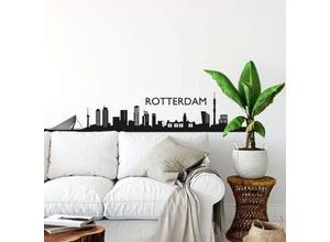 4063129125647 - Wandtattoo WALL-ART Stadt Skyline Rotterdam 120cm Wandtattoos Gr B H T 120 cm x 30 cm x 01 cm schwarz Wandtattoo Wandtattoos Geographie