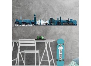 4063129125661 - Wandtattoo WALL-ART XXL Stadt Skyline Hamburg 120cm Wandtattoos Gr B H T 120 cm x 30 cm x 01 cm schwarz Wandtattoo Wandtattoos Geographie