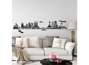 4063129125678 - Wandtattoo WALL-ART XXL Stadt Skyline Köln Fußball 120cm Wandtattoos Gr B H T 120 cm x 30 cm x 01 cm schwarz Wandtattoo Wandtattoos Geographie