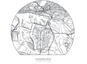 4063129125746 - Wandtattoo WALL-ART Hamburg Stadtplan entfernbar Wandtattoos Gr B H T 30 cm x 30 cm x 01 cm schwarz Wandtattoo Wandtattoos Geographie