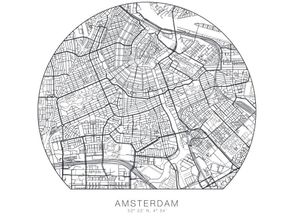 4063129125814 - Wandtattoo WALL-ART Stadtplan Amsterdam Tapete Wandtattoos Gr B H T 90 cm x 90 cm x 01 cm schwarz Wandtattoos Wandsticker selbstklebend entfernbar