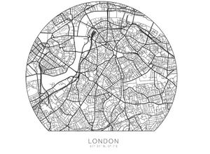 4063129125869 - Wandtattoo WALL-ART London Stadtplan selbstklebend Wandtattoos Gr B H T 90 cm x 90 cm x 01 cm schwarz Wandtattoos Wandsticker selbstklebend entfernbar