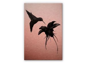 4063129126361 - Metallbild WALL-ART Kolibri Deko Vogel Metallschild Bilder Gr B H T 70 cm x 0 cm x 100 cm 1 St rot (kupfer optik) Metallbilder Metallschild modern