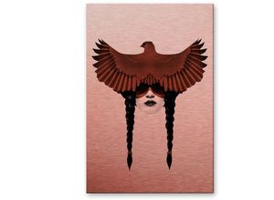 4063129126385 - Metallbild WALL-ART Adler Dark Cardinal Metallschild Bilder Gr B H T 70 cm x 03 cm x 100 cm Landschaft 1 St rot (kupfer optik) Metallbilder Metallschild modern