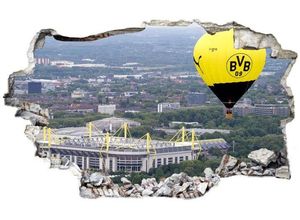 4063129127535 - Wandtattoo WALL-ART 3D Fußball BVB Heißluftballon Wandtattoos Gr B H T 120 cm x 73 cm x 01 cm - bunt (mehrfarbig) Wandtattoos Wandsticker selbstklebend entfernbar