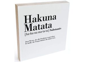 4063129128433 - Holzbild WALL-ART Tischdeko Hakuna Matata Bilder Gr B H T 15 cm x 18 cm x 15 cm 1 St schwarz (schwarz weiß) Bild Holzbild Holzbilder Bilder