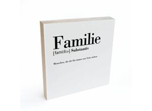 4063129128679 - K&l Wall Art - Tischdeko Familie Holzdeko 15x15cm Holzschild zum Hinstellen Fensterbank Deko - Schwarz Weiß