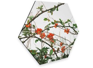 4063129128785 - Metallbild WALL-ART Quittenblüte Blumen Wandbild Bilder Gr B H T 25 cm x 03 cm x 22 cm 1 St bunt (mehrfarbig) Metallbild Metallbilder Bilder