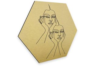 4063129128952 - Metallbild WALL-ART Linework Wanddeko Gold abstrakt Bilder Gr B H T 25 cm x 03 cm x 22 cm 1 St goldfarben (gold effekt) Metallbild Metallbilder Bilder