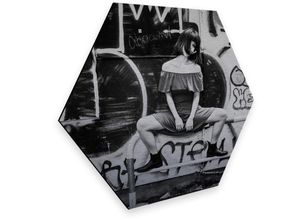 4063129129010 - Bild WALL-ART Japan Streetstyle Graffiti Bilder Gr B H T 55 cm x 47 cm x 03 cm silberfarben Kunstdrucke Metallposter modern