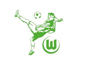 4063129129157 - Wandtattoo WALL-ART VfL Wolfsburg Fußballspieler Wandtattoos Gr B H T 110 cm x 101 cm x 01 cm - grün Wandtattoos Wandsticker selbstklebend entfernbar