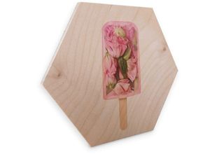 4063129129409 - Holzbild WALL-ART Blumen Eis am Stiel Bilder Gr B H T 25 cm x 09 cm x 22 cm 1 St weiß (birke furnier) Bild Holzbild Holzbilder Bilder