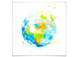 4063129136797 - Poster WALL-ART Worldpuzzle Bilder Gr B H T 30 cm x 30 cm x 01 cm Schriftzug 1 St bunt Poster Poster Wandbild Bild Wandposter